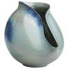 Isaac Vases (Set of 2), Waterfall Reactive Porcelain, 6.5"W (1085 3MLPN)