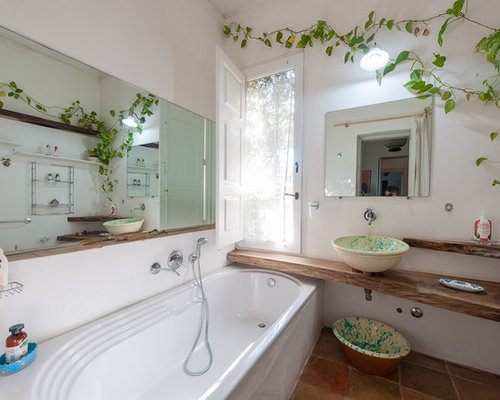 Badezimmer Mit Terrakottafliesen Ideen Design  Bilder