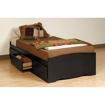 Prepac Sonoma Twin Bookcase Platform Storage Bed in Black