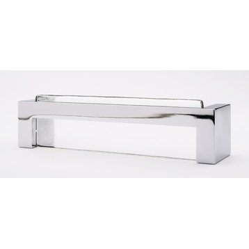 Skyline Glass and Metal Hardware Pull, Polished Chrome, Clear Glass