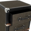 Lewis 3 Drawer Rolling Chest/Black-Brown-Silver