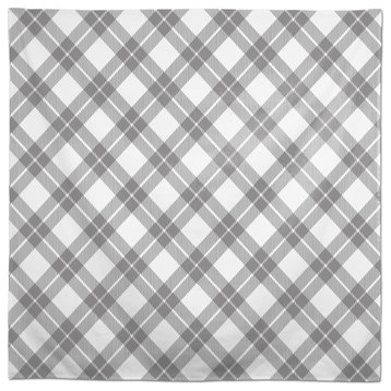 Diagonal Plaid Gray 58x58 Tablecloth
