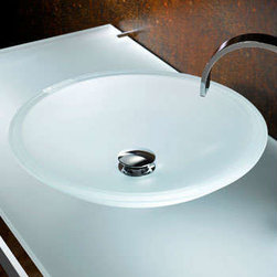 Vitraform 200-S Small Freestanding Vessel Round Basin - Satin Etched - Products