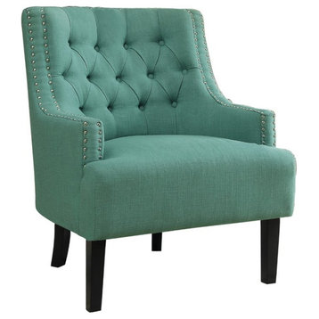 Lexicon Charisma Upholstered Accent Chair in Teal