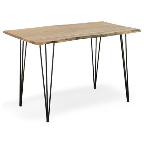 Seti Live Edge Dining Table, Natural and Black