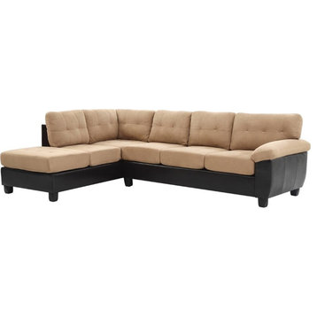 Glory Furniture Gallant Microsuede Sectional in Mocha