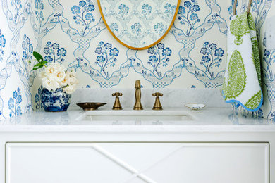 Inspiration for a powder room remodel in Raleigh