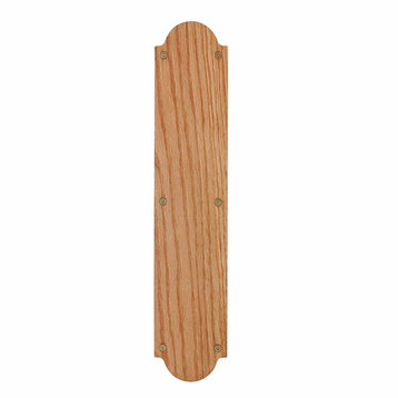 Wood Door Push Plate Solid Oak 14 3/4" H |