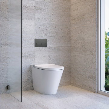 Neion Plus wall faced intelligent toilet pan with remote with Arcisan in-wall ci