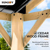 Sunjoy 11 ft. x 13 ft. Cedar Framed Gazebo with Matte-Black Steel Gable...