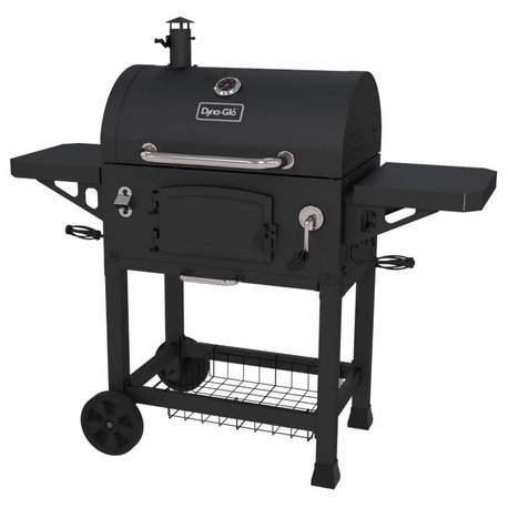 Dyna-Glo DGN486DNC-D Matte Black Heavy-Duty Charcoal Grill - Black Powder Coat