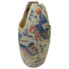Chinese Beige Foo Dog Ceramic Bucket Shape Pot Planter Vase Hws2809