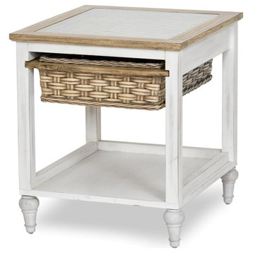 Island Breeze 1-Basket End Table, B59101-Wd/Wh