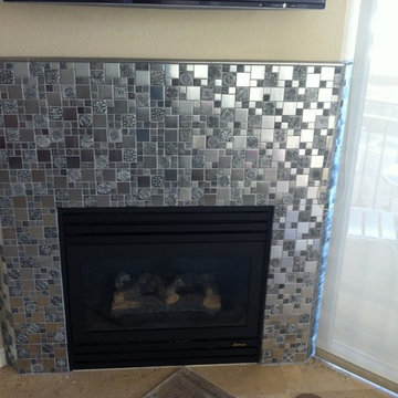 Eden Mosaic Tile Installations: Roman Pattern Stainless Steel/Pewter Tile