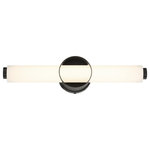 Eurofase - Eurofase Santoro Small LED Bathbar, Black - Opal white glass weaves through a hollowed-out drum creating a unique support structure. The open-faced drum creates a delicate ring detail that elevates this simple design with style and panache.