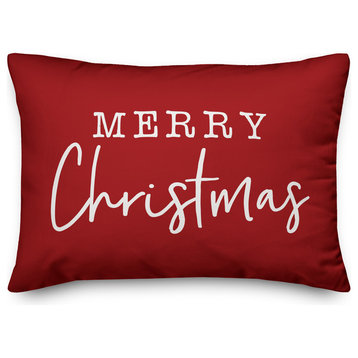 Merry Christmas 14"x20" Indoor / Outdoor Throw Pillow