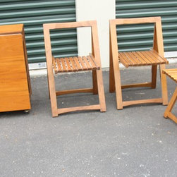 Vintage Teak Foldable Table and 4 Folding Chairs - Products