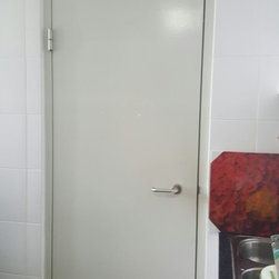 Door Decal Art Installation "Paris Eiffel Tower" on Bomb Shelter Door - Wall Stickers