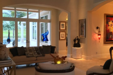 Trendy living room photo in Miami