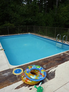 Question About Decking On Wilkes Pool Deck Issue The Decking Is Type That Comes With A Wilkes Pool It S Wood Covered By Some Of Textured Vinyl Ling Off