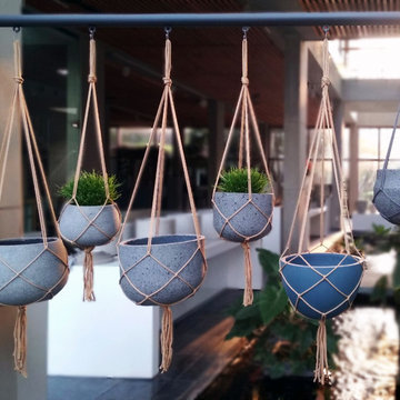 HANGING CONCRETE PLANTERS