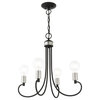 Livex Lighting Bari 4 Light Black With Brushed Nickel Accents Small Chandelier