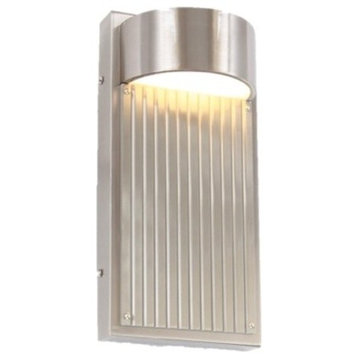 Las Cruces Outdoor Wall Sconce, Satin Nickel, Small