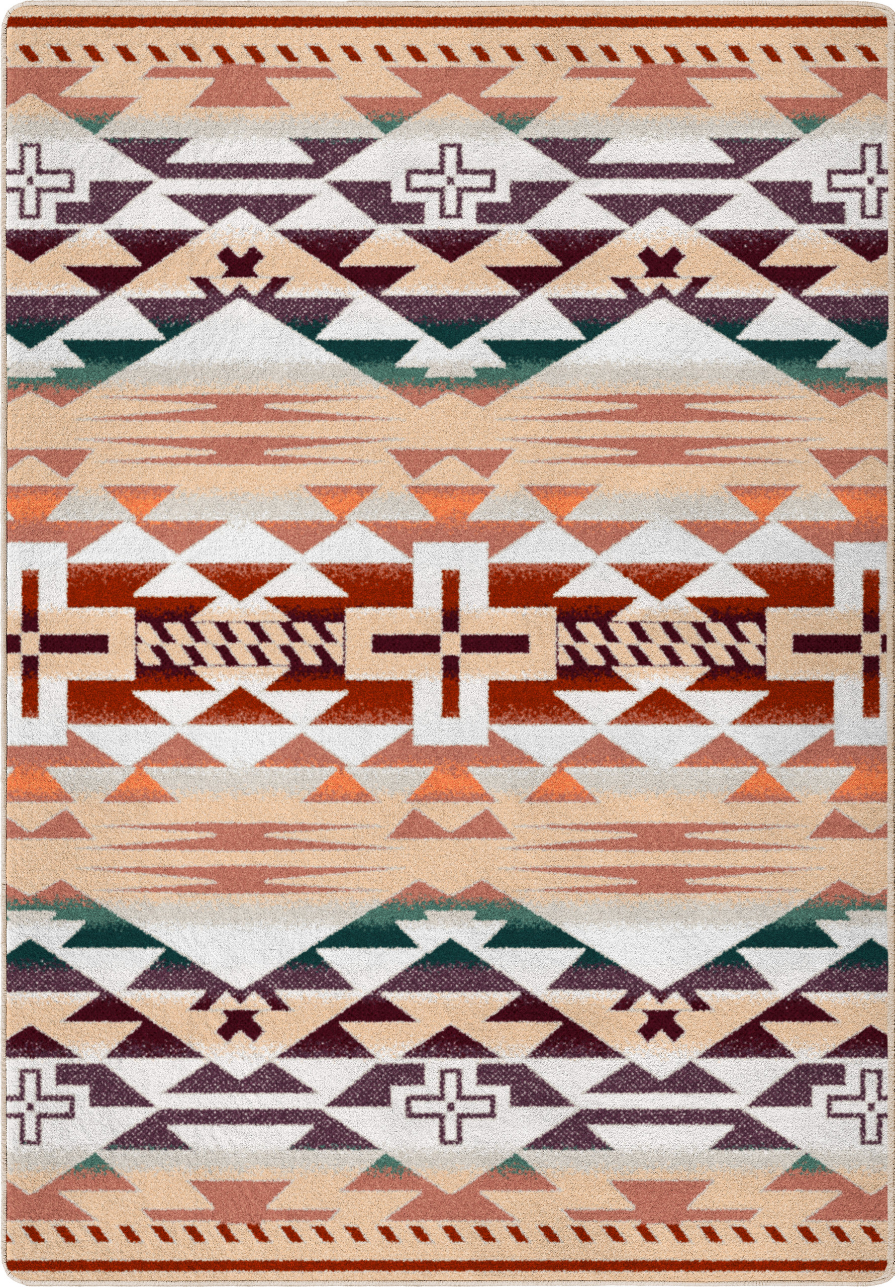 Rustic Cross Oka, Beige, 5'x8', 5'x8' - Southwestern - Area Rugs - by ...