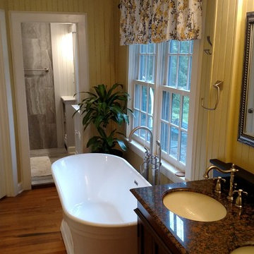 Historic Colonial Master Bathroom Renovation - Brookfield Center