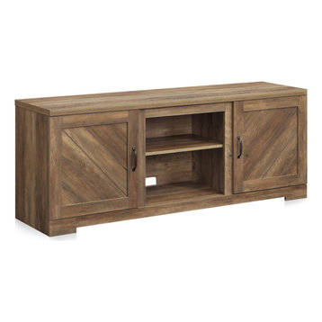 Hilo 58" Barn Door TV Stand Console For TVs Up To 65", Rustic Oak
