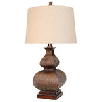 StyleCraft Home Collection - Berkshire Table Lamp Brown Finish, White Hardback Fabric - Accent your decor with this lovely Table Lamp.