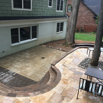 Multi-Level Paver Patio with Staircase and Seating
