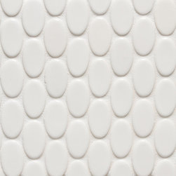 Vibe Oval Mosiac Field in White Gloss - Tile