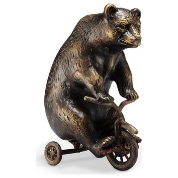 Big Bear On Little Trike Garden Sculpture
