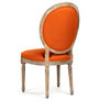 Tufted Medallion Side Chair, Orange, Limed Gray