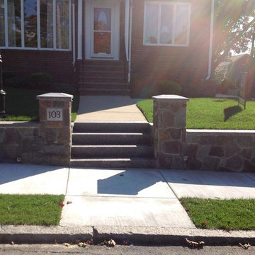 Wall, Steps. Quarried Granite