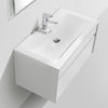 Tona 36" High Gloss White, High Gloss Ash Gray Front Wall Mount Bathroom Vanity