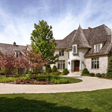 Formal French Country Stone and Stucco Estate in Barrington