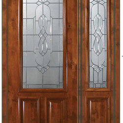 Prehung Sidelite Door 96 Alder Kensington 2 Panel 2/3 Lite Glass - Front Doors