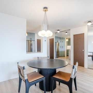 Modern Condo Dining Area with Open Kitchen Pass-Through – Woodcroft Renovation,