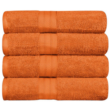 4 Piece Cotton Solid Washable Bath Towel Set, Sandstone