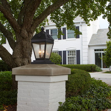 Large Pier Mounted Lanterns at a Driveway Entrance