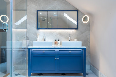 This is an example of a contemporary bathroom in Surrey.