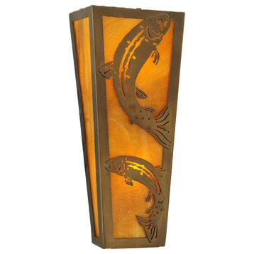 5 Wide Leaping Trout Wall Sconce