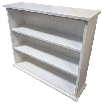 3 Shelf Bookcase, Solid Wood Bookshelf, Solid Cottage White