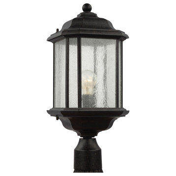 Sea Gull Lighting 1-Light Outdoor Post Lantern, Oxford Bronze