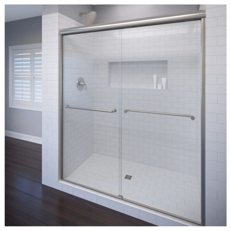 Basco CELH05A6071CL Celesta 71-1/4"H x 60"W Bypass Framed Shower - Brushed