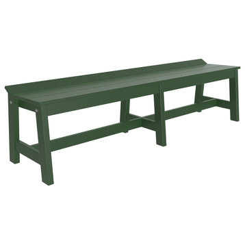 Poly Cafe Dining Bench, Green, 72 Inch