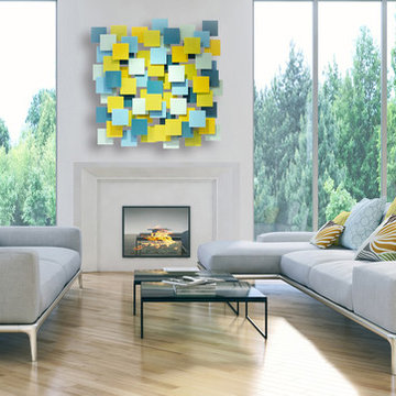 "Playtime" Glass and Metal Wall Sculpture