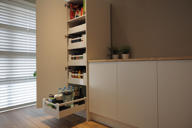 Design ideas for a small kitchen pantry in Sydney.
